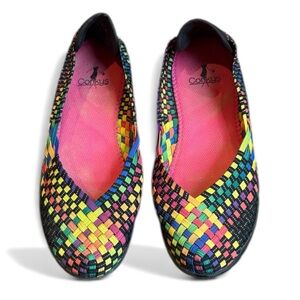 Corkys Sidewalk Ballerina Flat Women’s 9 Multicolor Woven Flats